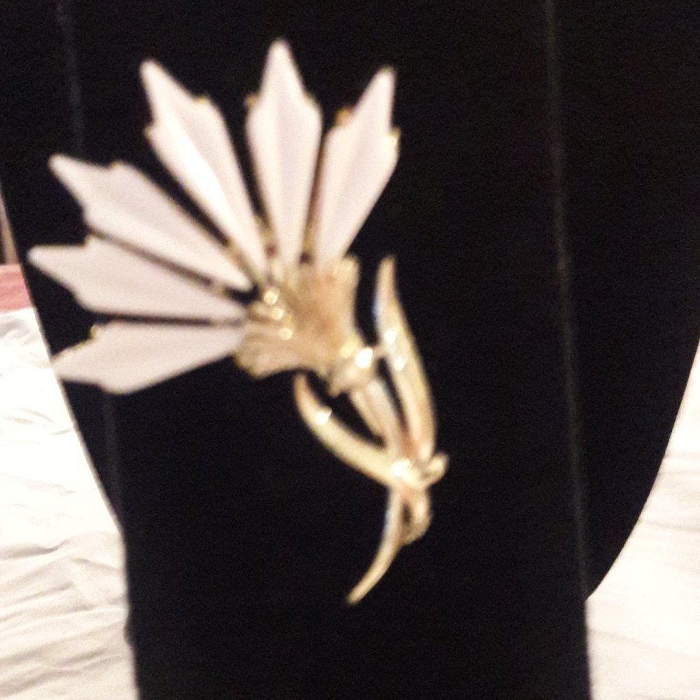 Goldtone Pin with White Accents